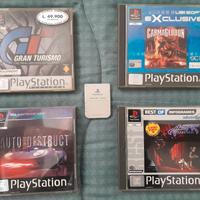 PLAYSTATION 1 - N° 4 GIOCHI + MEMORY CARD