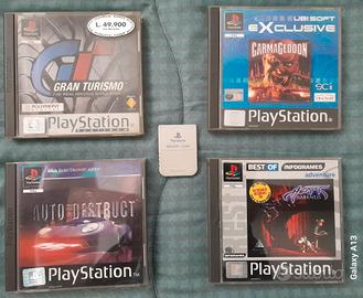 PLAYSTATION 1 - N° 4 GIOCHI + MEMORY CARD