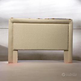Testata da letto matrimoniale in legno imbottita
