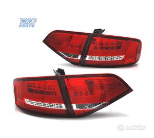FANALI AUDI A4 B8 07-11 LIGHT BAR ROSSO CROMATO
