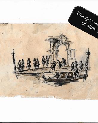 Copia Mano Disegno Antico Paesaggio Venezia Guardi