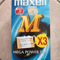 3 pezzi VHS Maxell M 120 Mega Power.