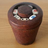 Antico Set da Gioco Porta Dadi Vintage Anni 60