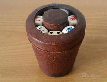 Antico Set da Gioco Porta Dadi Vintage Anni 60