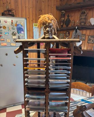 Porta CD/DVD Verticale in legno Etcnico Artigianal