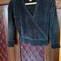 maglione nero  in  ciniglia 
