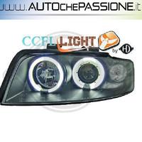 Fanali Fari ant. angel eyes CCFL neri AUDI A4 8E