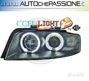 Fanali Fari ant. angel eyes CCFL neri AUDI A4 8E
