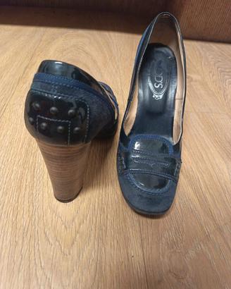 scarpe tod's decollte camoscio blu 39