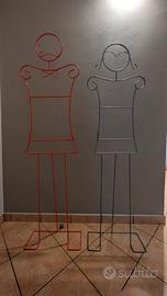 coppia di appendi abiti servo muto