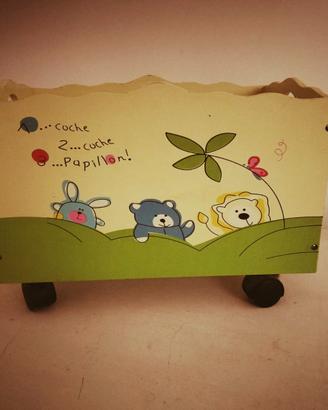 Porta giocattoli con rotelle