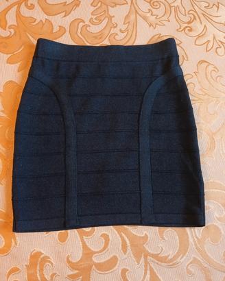 gonna donna  con elastico in vita, tessuto lurex 