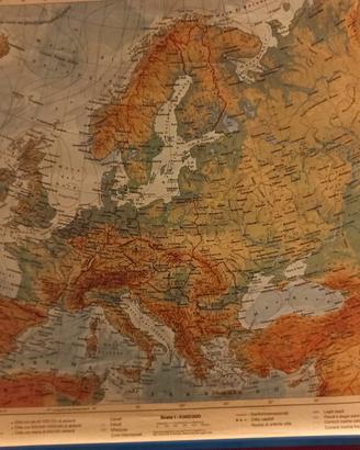 CARTINA SCOLASTICA GEOGRAFICA EUROPA