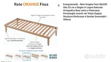 Evergreenweb RETE SINGOLA FISSA + MATERASSO