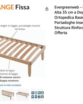 Evergreenweb RETE SINGOLA FISSA + MATERASSO