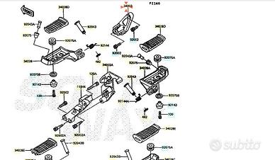 Supporto pedana ant Sx Kawasaki GTR 1000 340031259