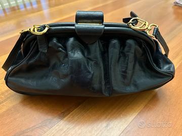 Borsa vintage pelle blu