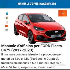 manuale officina Ford Fiesta b479 2017 2023 ITA