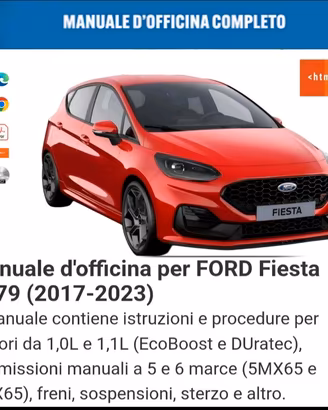 manuale officina Ford Fiesta b479 2017 2023 ITA