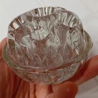 VECCHIO PORTA PENNE IN VETRO VINTAGE 