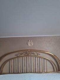 Letto matrimoniale ottone con rete