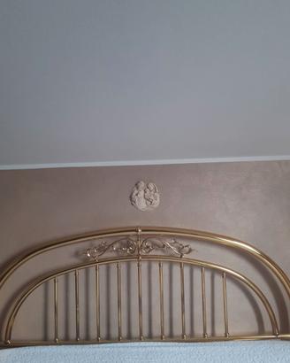 Letto matrimoniale ottone con rete