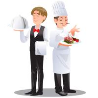 Cuoco esperto e cameriere esperto