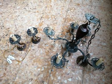 Lampadario e abatjour vintage