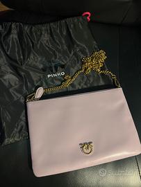 pinko borsa FLAT CLASSIC tracolla in pelle lilla