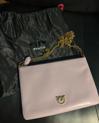 pinko borsa FLAT CLASSIC tracolla in pelle lilla