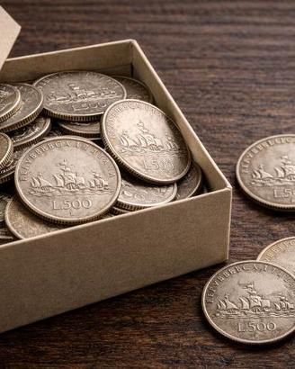 RITIRO 500 LIRE ARGENTO CARAVELLE CAVALLI