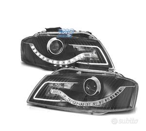 FARI AUDI A3 8P LUCE DIURNA A LED FONDO NERO