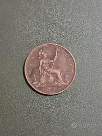 moneta 1 penny 1875 - inghilterra 