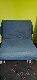 Poltrona letto IKEA PS con ruote fodera jeans