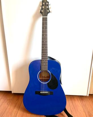 Chitarra acustica Greg Bennett blu vintage