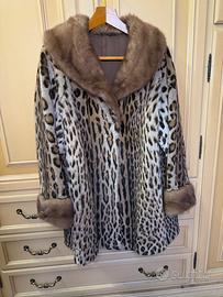 Giaccone/Cappotto vintage maculato con finiture