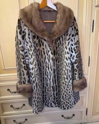 Giaccone/Cappotto vintage maculato con finiture