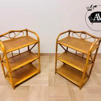 Étagère vintage vimini/rattan bambù (2 pz)