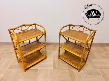 Étagère vintage vimini/rattan bambù (2 pz)