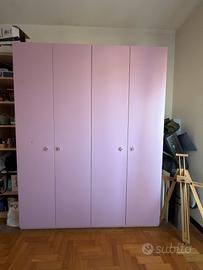 Cameretta Da bambina Rosa e legno chiaro