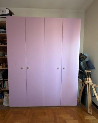 Cameretta Da bambina Rosa e legno chiaro