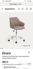 Sedia da scrivania Kave home