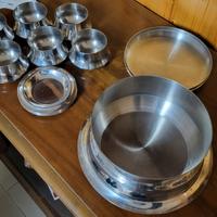 Ciotole + zuppiera in acciaio