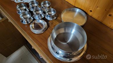 Ciotole + zuppiera in acciaio