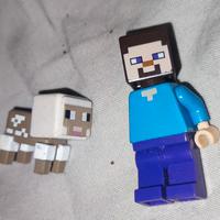minifigure sheared sheep Minecraft + Steve 