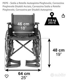 Carrozzina per anziani  pieghevole