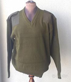 Maglione Esercito Italiano collo V taglia M Abbigliamento e