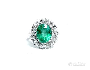 Anello Smeraldo e Diamanti