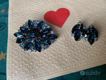 Spilla orecchini anni 50 bigiotteria d'epoca