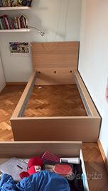 Letto ikea singolo con cassettoni